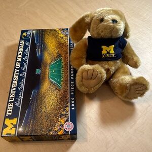 University of Michigan Puzzle and Plush Gift Set